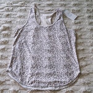 Calme Gray and White Razorback Sleeveless Tank Top Medium